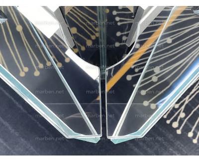 MESA DE BILLAR LUXURY GLASS2,  DE CRISTAL TEMPLADO ESTRUCTURA DE ACERO INOXIDABLE, 7FT ó 8FT